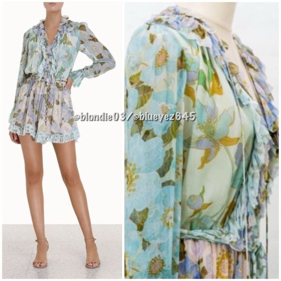 Zimmermann rhythm frilled playsuit romper AU2/US8 NWT - Picture 2 of 5